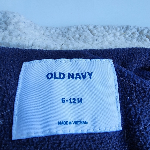 Old Navy Soft Curderoy Puffer Vest Baby Boys Full Zip Blue Brown Sz 6- 12 Mos - Picture 4 of 9